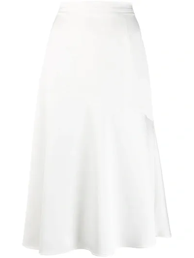 Blanca Vita Asymmetric Seam Detail Skirt In White