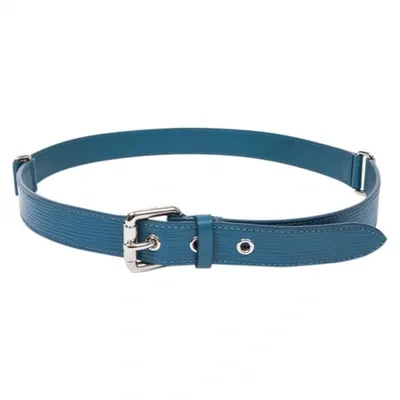 Pre-owned Louis Vuitton Leather Belt In Blue