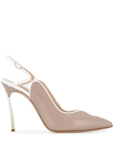 Casadei Pointed Slingback Pumps In Brown