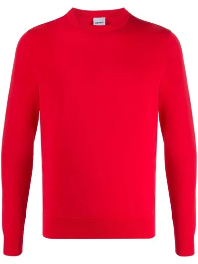 Aspesi Lightweight Knit Jumper In Red