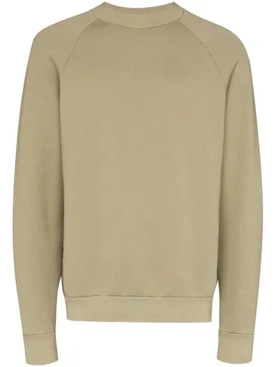 Les Tien Mock Neck Cotton Sweatshirt In Green