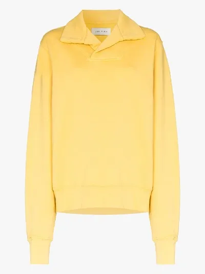 Les Tien Collared Long-sleeve Sweatshirt In Yellow