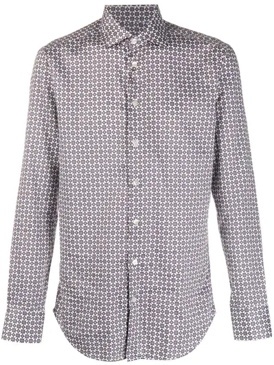 Etro Tie Print Cotton Shirt In White