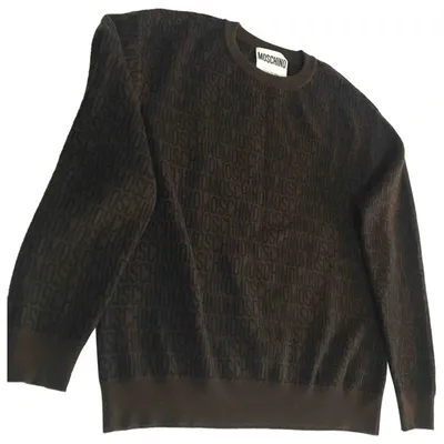 Pre-owned Moschino Wool Pull In Brown