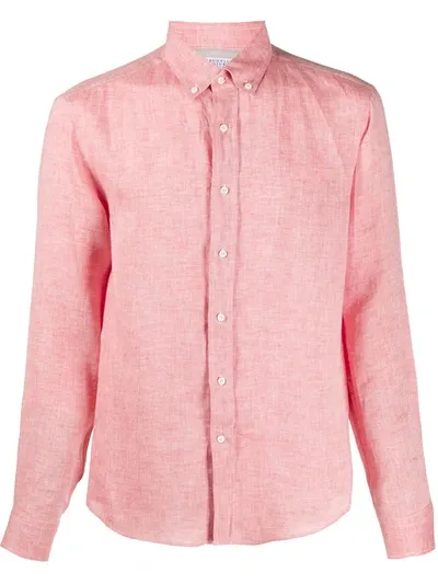 Brunello Cucinelli Textured Distressed Detail Shirt In Red