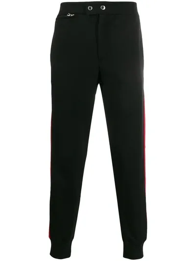 Alexander Mcqueen Side-stripe Track Pants In Black