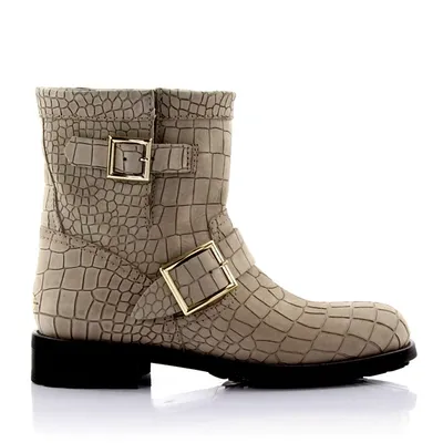 Jimmy Choo Cowboy-/ Biker Ankle Boots Suede In Grey