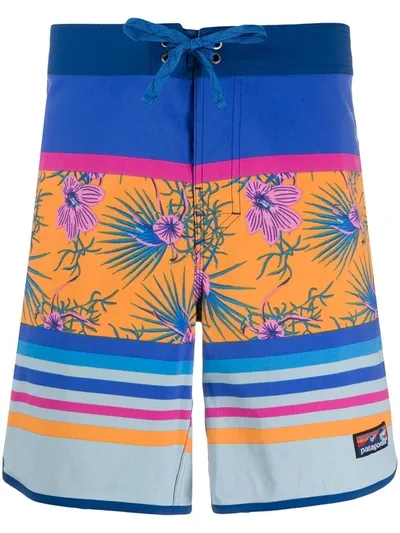 Patagonia Mix Print Bermuda Shorts In Blue