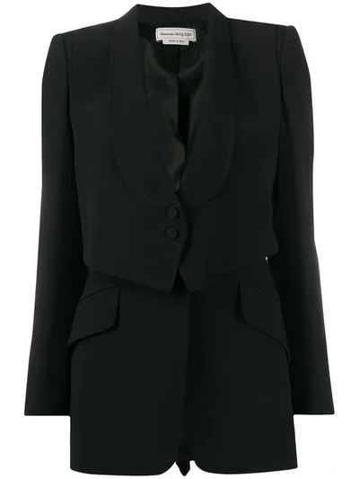 Alexander Mcqueen Trompe L'oeil Blazer In Black