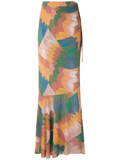 Amir Slama Cocar Wrap Skirt In Multicolour