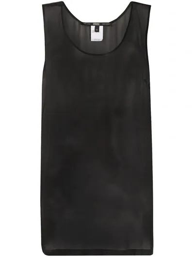 Pre-owned Gianfranco Ferre 1990s Sheer Tank Top In Black