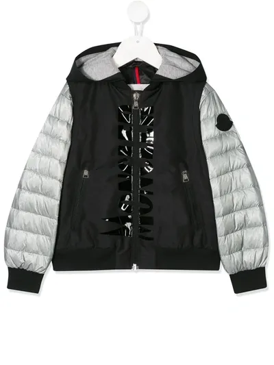 Moncler Kids' Hooded Padded Jacket In Black