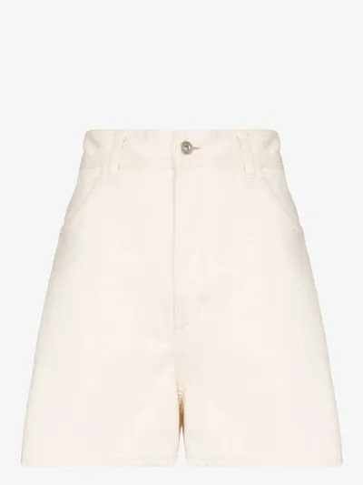 Jil Sander High-waisted Denim Shorts In Neutrals