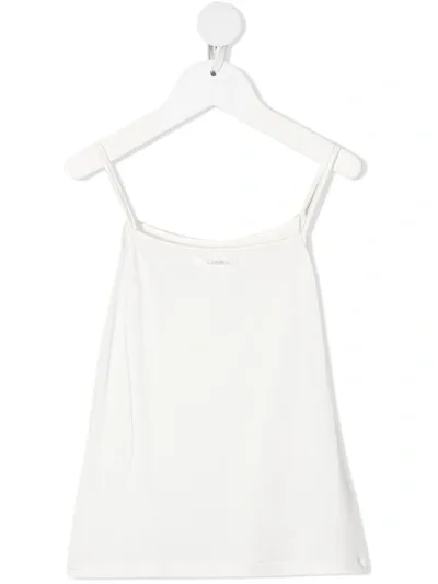 La Perla Kids' Satin-trimmed Cami Top In White