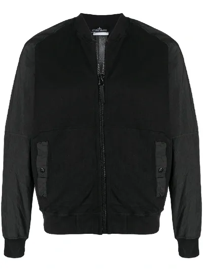 Stone Island Shadow Project Panelled Bomber Jacket In Black