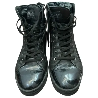 Pre-owned Hogan Leather Ankle Boots In Black