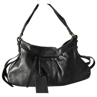 Pre-owned Lancel Leather Handbag In Black