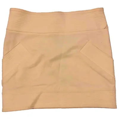 Pre-owned Diane Von Furstenberg Mini Skirt In White