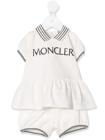 Moncler Babies' Logo-print Two-piece Set In White