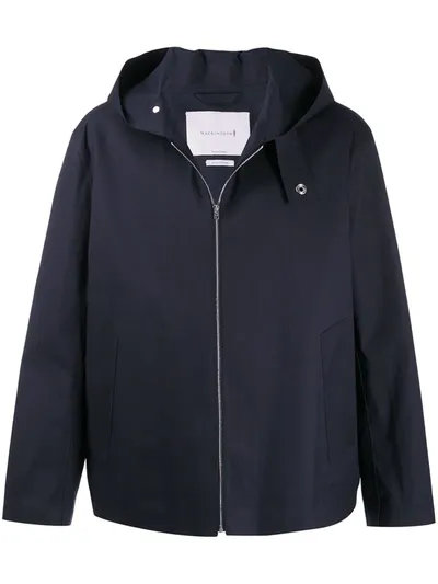 Mackintosh Eddleston Raw Edge Hooded Jacket In Blue