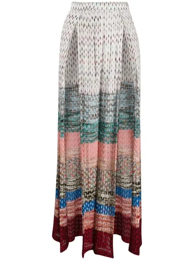 Missoni Textured-knit Palazzo Trousers In White