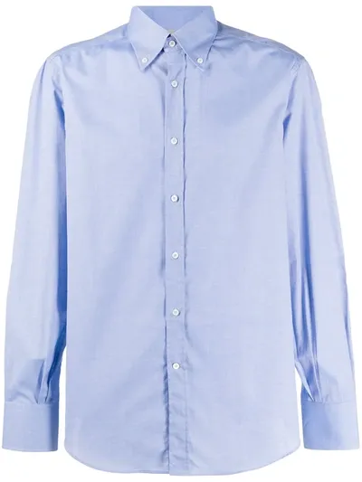 Brunello Cucinelli Cotton Formal Shirt In Blue