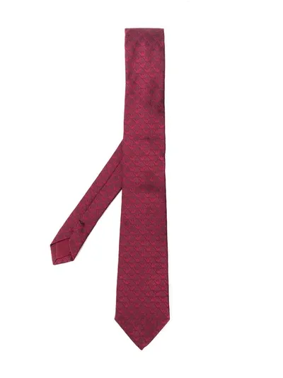 Emporio Armani Kids' Eagle Logo Silk Tie In Red