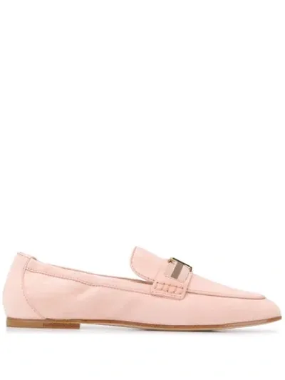 Tod's Leather Loafers In Pink