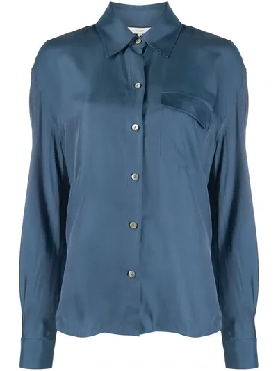 Vince Lightweight Long Sleeved Shirt In Blue