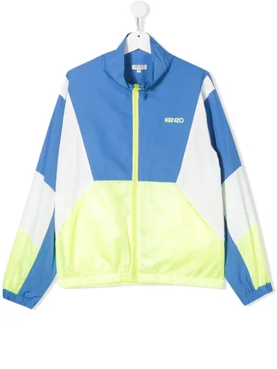 Kenzo Kids' Contrast Panel Jacket In Blue