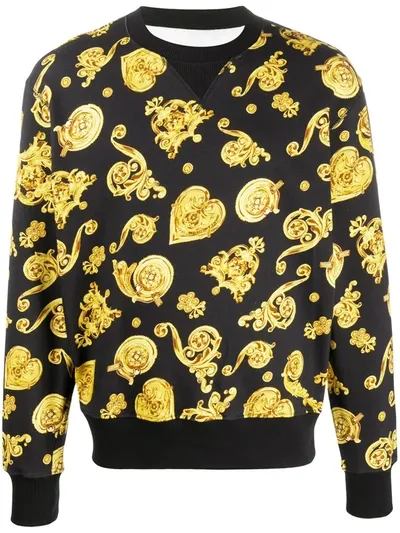 Versace Jeans Couture Sweatshirt Mit Print In Black