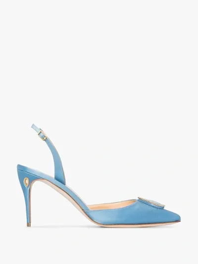 Jennifer Chamandi 'vittorio' 85mm Satin-pumps In Blue