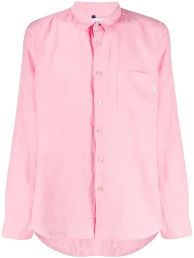 Ps By Paul Smith Long Sleeve Chest Pocket Shirt In Pink