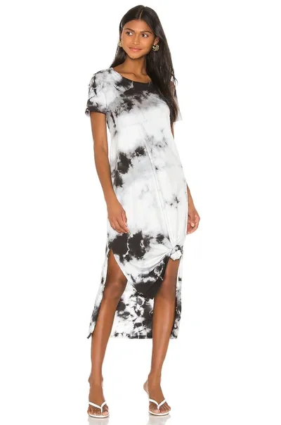 Michael Lauren Augustus Dress In Black & White Tie Dye