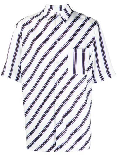 Msgm Vertical Striped-print Shirt In White