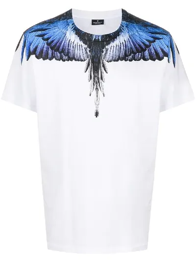 Marcelo Burlon County Of Milan Feather-print Boxy T-shirt In White