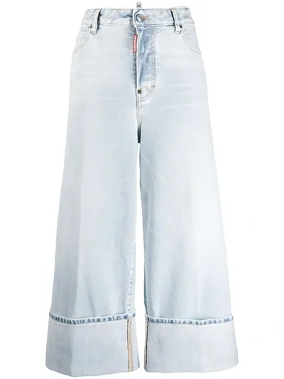 Dsquared2 Wide Leg Jeans In Blue