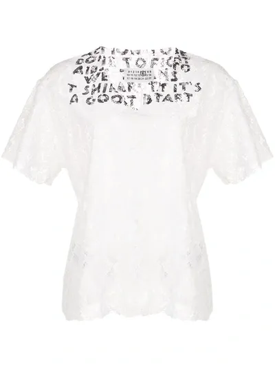 Mm6 Maison Margiela Printed Neck Lace Blouse In White