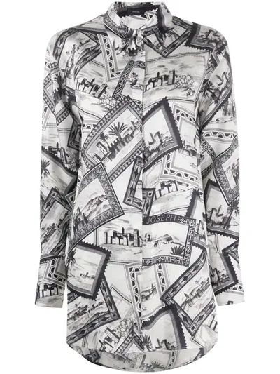 Joseph Printed Satin-twill Shirt In White