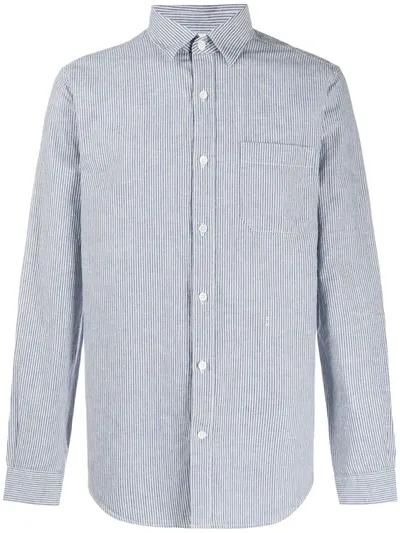 Closed Striped Buttoned Shirt In Blue