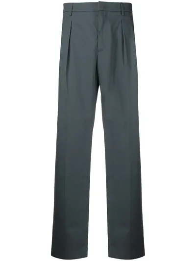 Valentino Straight-leg Darted Trousers In Grey