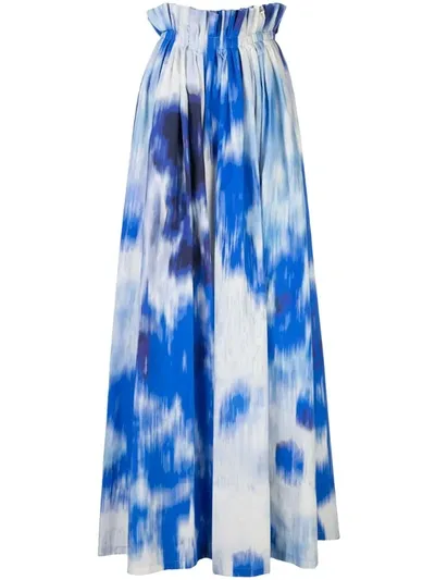 Carolina Herrera Graphic Print A-line Skirt In Blue