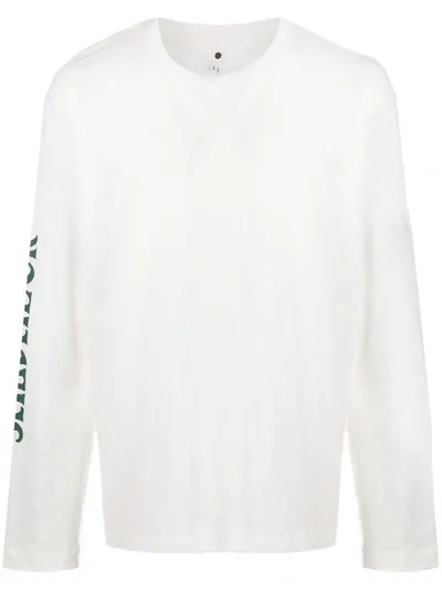 Oamc Graphic Print Long-sleeve Top In White