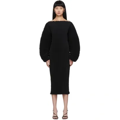 Totême Mia Vana Off-the-shoulder Knitted Dress In Black