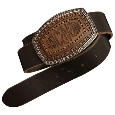 Pre-owned Just Cavalli Leather Belt In Brown