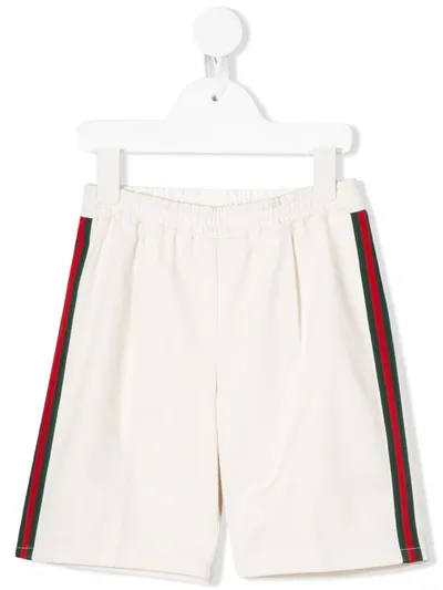 Gucci Babies' White Bermuda Shorts With Side Stripes