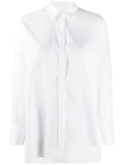 Enföld Oversized Asymmetric Hem Shirt In White