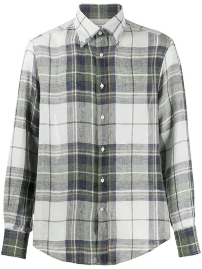 Brunello Cucinelli Straight-fit Plaid Shirt In Green