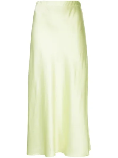 Rosetta Getty Flared Midi Skirt In Green