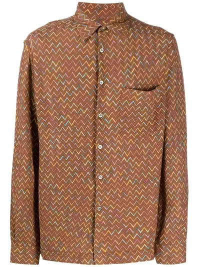 Missoni Zigzag Printed Shirt In Brown